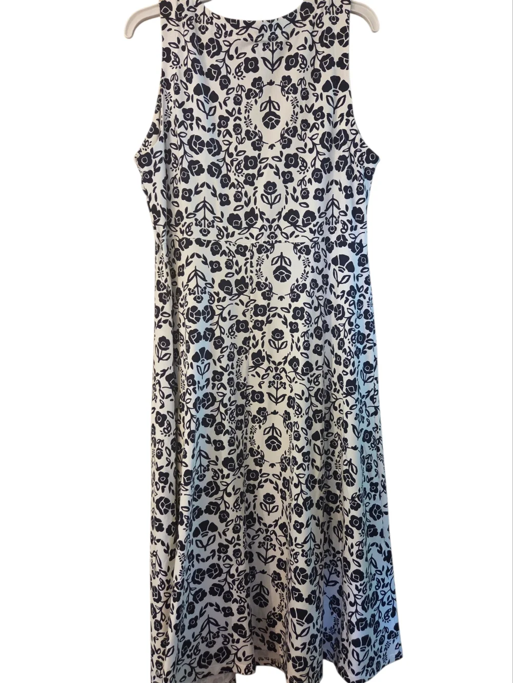 Croft & Barrow Navy White Floral Midi/maxi Dress Cottagecore Size Large